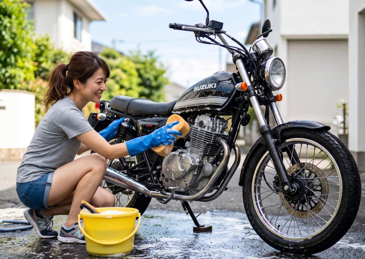 洗車をしている様子